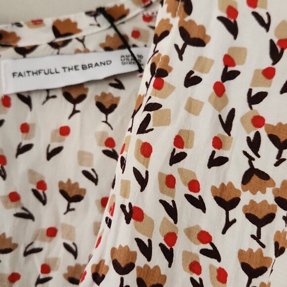 Faithfull the Brand White and Brown Mini Dress - Picture 8 of 10